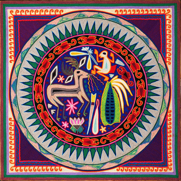 Huichol Yarn Painting Print • L - 014 - Huichol Arts