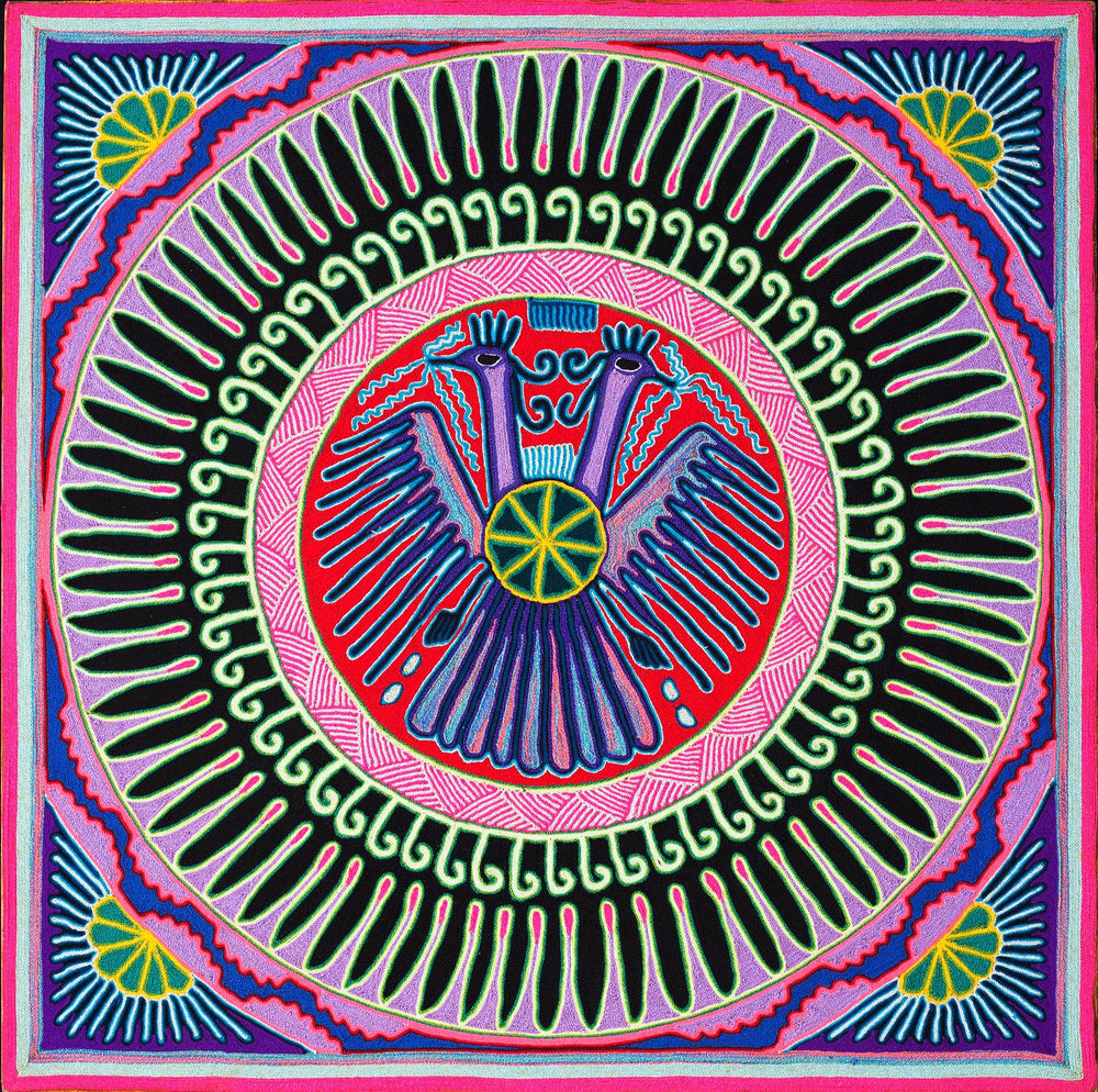 Huichol Yarn Painting Print • L - 016 - Huichol Arts