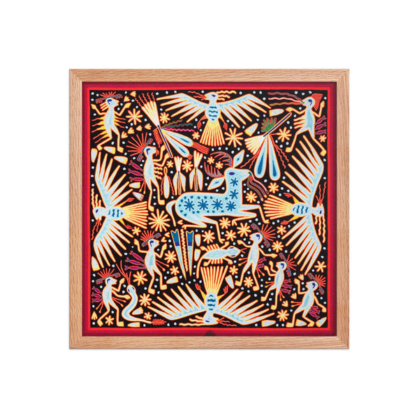 Huichol Yarn Painting Print • L - 017 - Huichol Arts