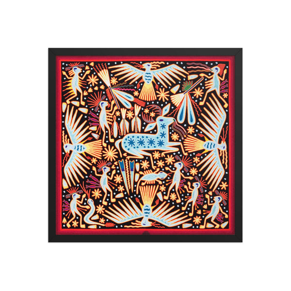 Huichol Yarn Painting Print • L - 017 - Huichol Arts