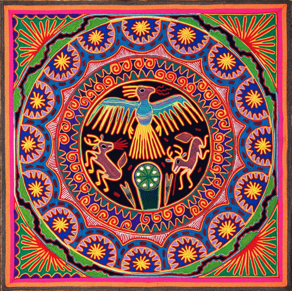 Huichol Yarn Painting Print • L - 018 - Huichol Arts