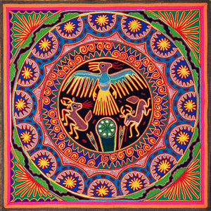 Huichol Yarn Painting Print • L - 018 - Huichol Arts