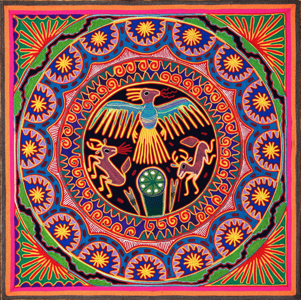 Huichol Yarn Painting Print • L - 018 - Huichol Arts