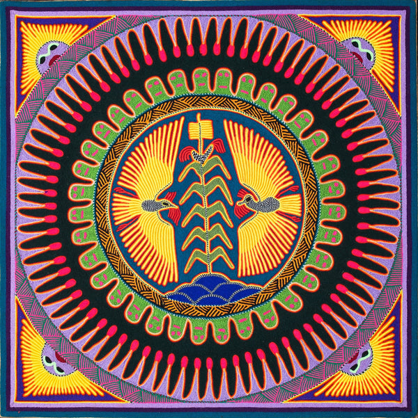 Huichol Yarn Painting Print • L - 019 - Huichol Arts
