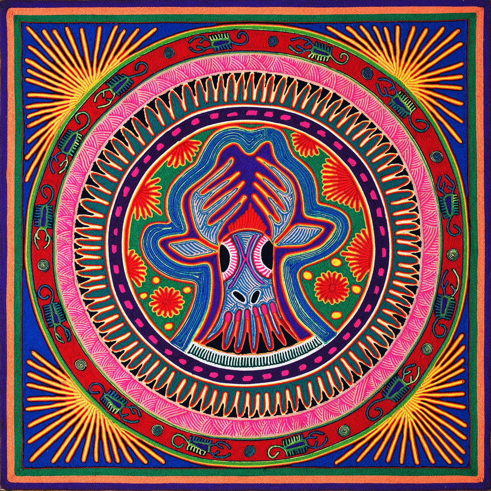 Huichol Yarn Painting Print • L - 020 - Huichol Arts