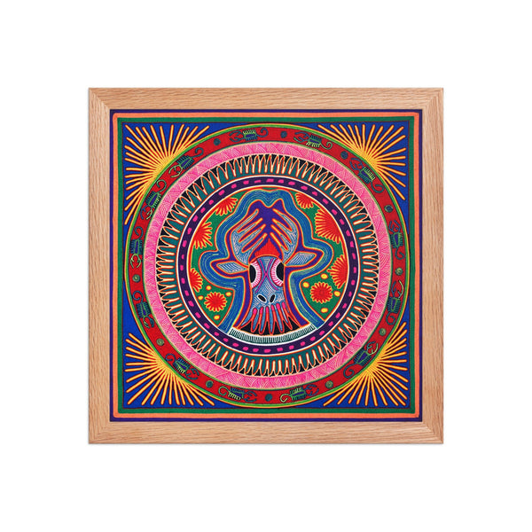 Huichol Yarn Painting Print • L - 020 - Huichol Arts