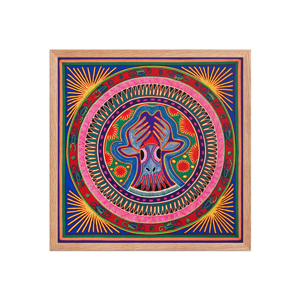 Huichol Yarn Painting Print • L - 020 - Huichol Arts