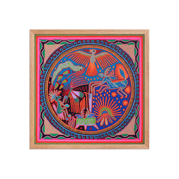 Huichol Yarn Painting Print • L - 021 - Huichol Arts
