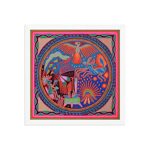 Huichol Yarn Painting Print • L - 021 - Huichol Arts