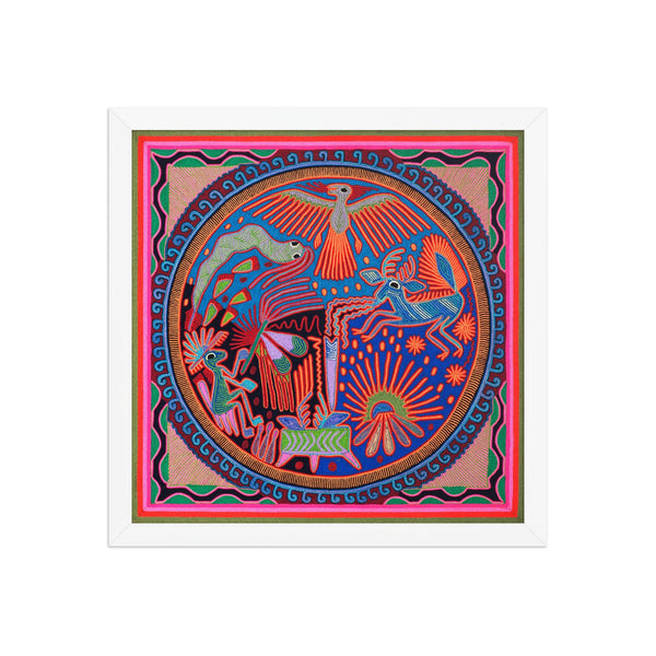 Huichol Yarn Painting Print • L - 021 - Huichol Arts