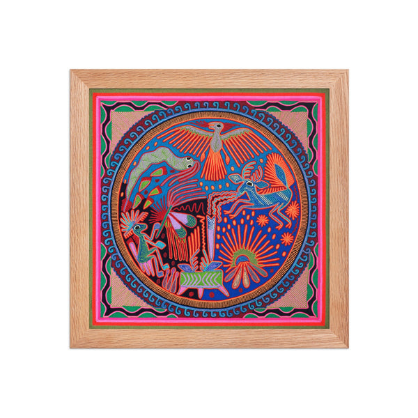 Huichol Yarn Painting Print • L - 021 - Huichol Arts