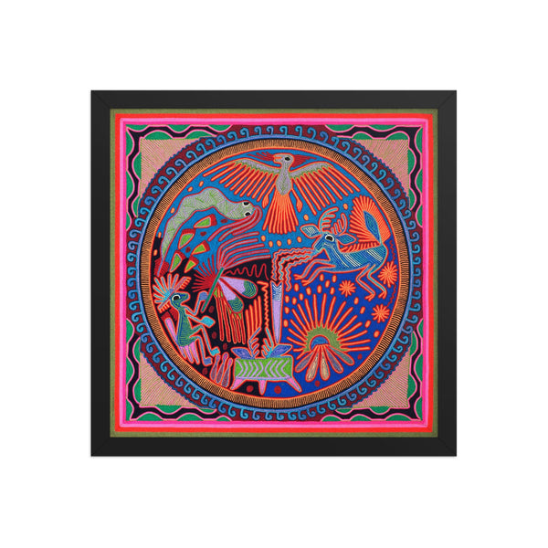Huichol Yarn Painting Print • L - 021 - Huichol Arts