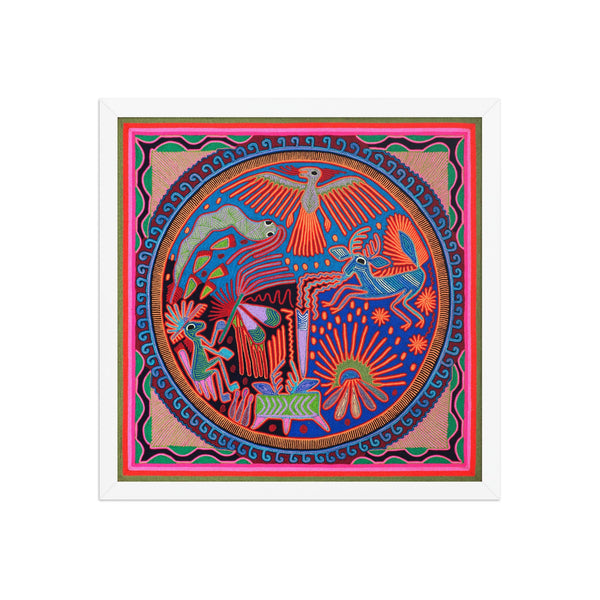 Huichol Yarn Painting Print • L - 021 - Huichol Arts