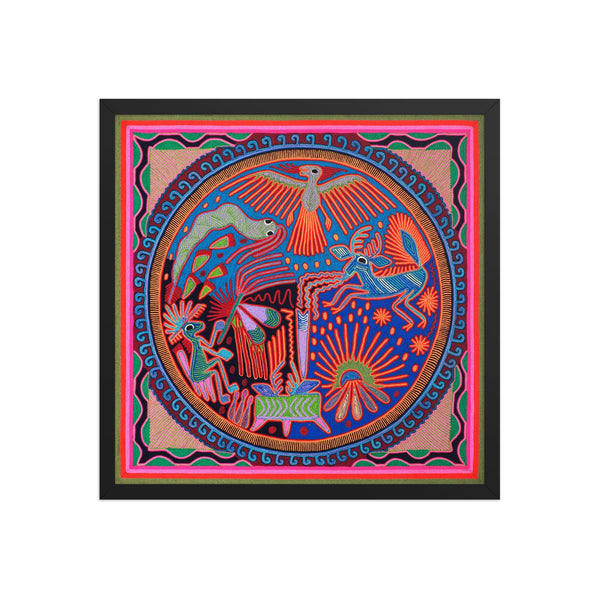 Huichol Yarn Painting Print • L - 021 - Huichol Arts