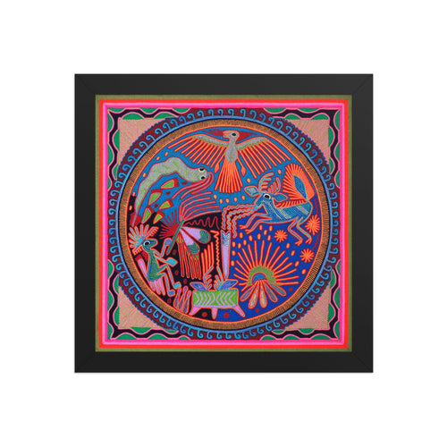 Huichol Yarn Painting Print • L - 021 - Huichol Arts