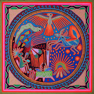 Huichol Yarn Painting Print • L - 021 - Huichol Arts