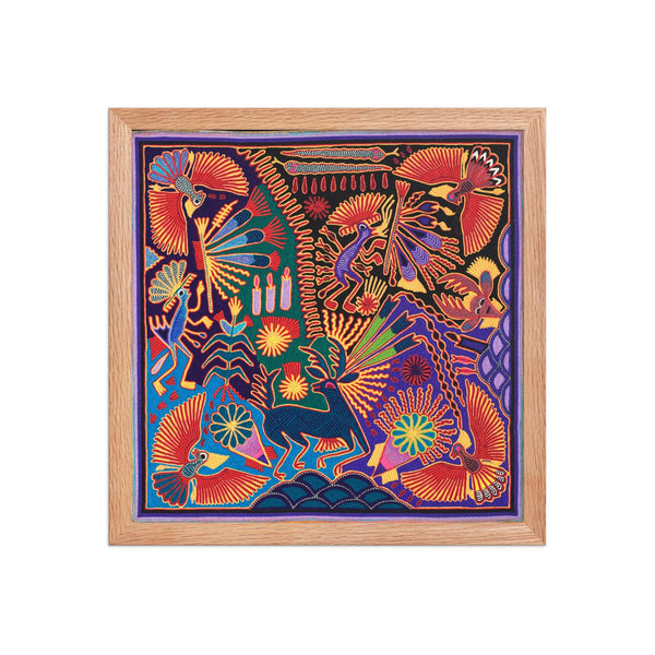 Huichol Yarn Painting Print • L - 023 - Huichol Arts
