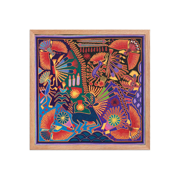 Huichol Yarn Painting Print • L - 023 - Huichol Arts