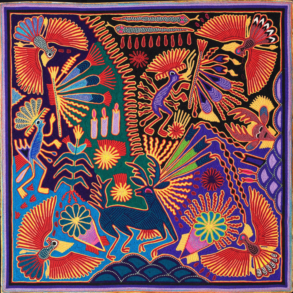 Huichol Yarn Painting Print • L - 023 - Huichol Arts