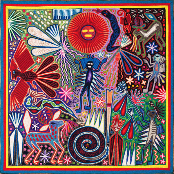 Huichol Yarn Painting Print • L - 024 - Huichol Arts