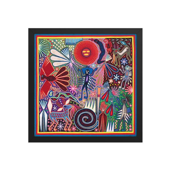 Huichol Yarn Painting Print • L - 024 - Huichol Arts