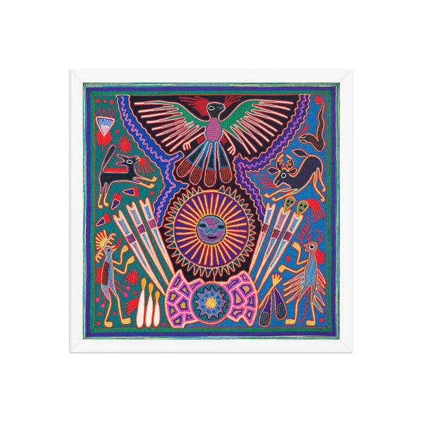 Huichol Yarn Painting Print • L - 025 - Huichol Arts