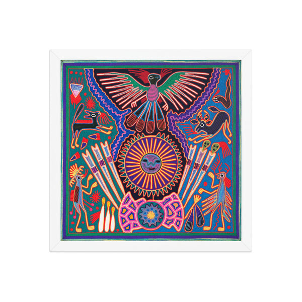 Huichol Yarn Painting Print • L - 025 - Huichol Arts