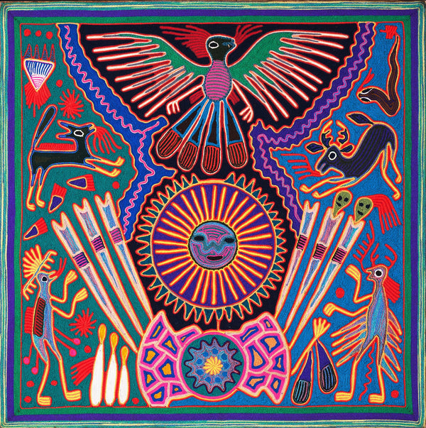 Huichol Yarn Painting Print • L - 025 - Huichol Arts