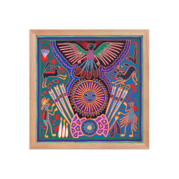 Huichol Yarn Painting Print • L - 025 - Huichol Arts