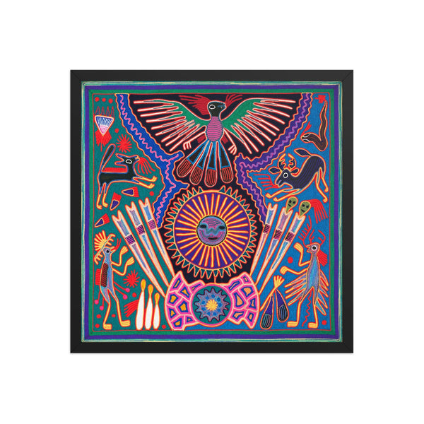 Huichol Yarn Painting Print • L - 025 - Huichol Arts