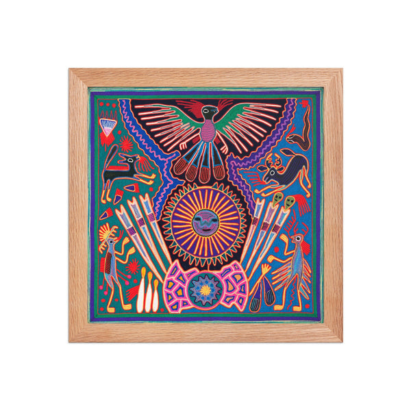 Huichol Yarn Painting Print • L - 025 - Huichol Arts