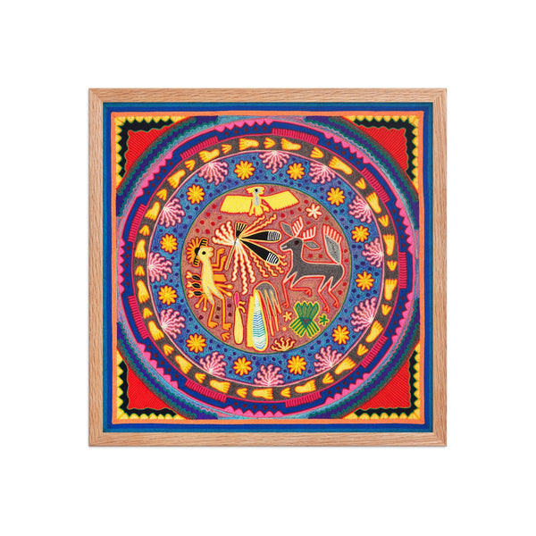 Huichol Yarn Painting Print • L - 027 - Huichol Arts