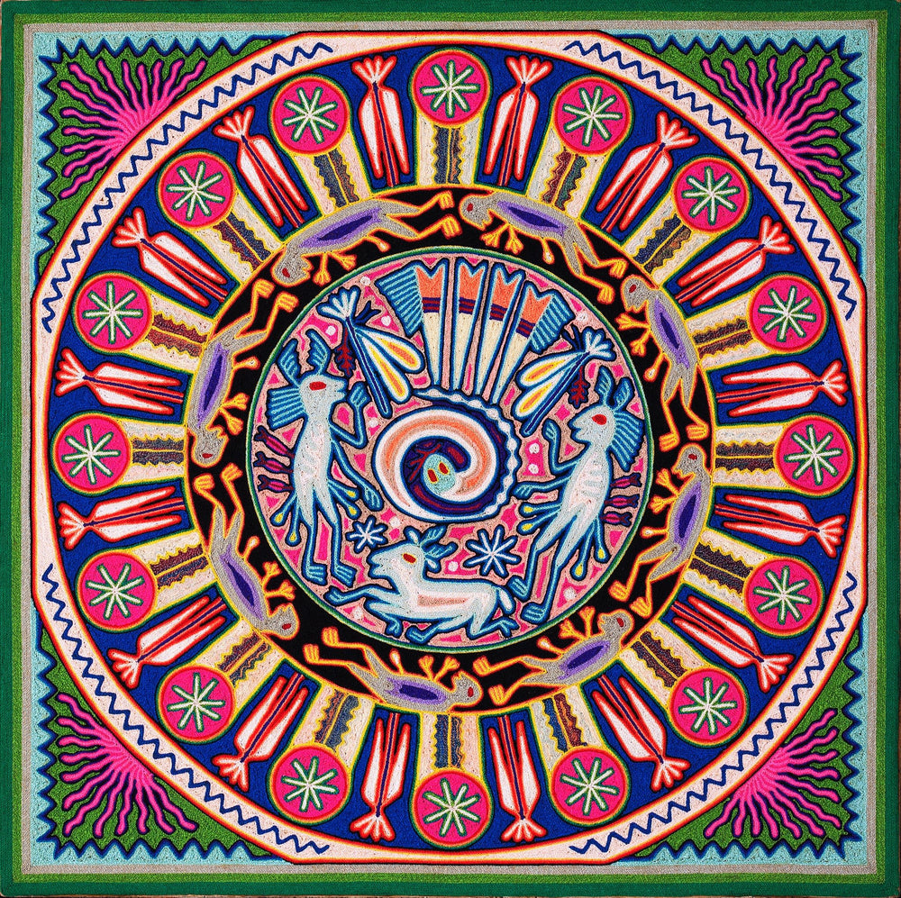 Huichol Yarn Painting Print • L - 028 - Huichol Arts