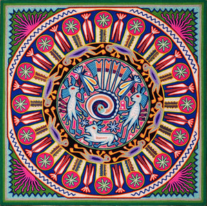 Huichol Yarn Painting Print • L - 028 - Huichol Arts