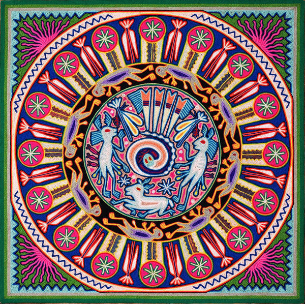 Huichol Yarn Painting Print • L - 028 - Huichol Arts