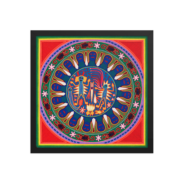 Huichol Yarn Painting Print • L - 029 - Huichol Arts