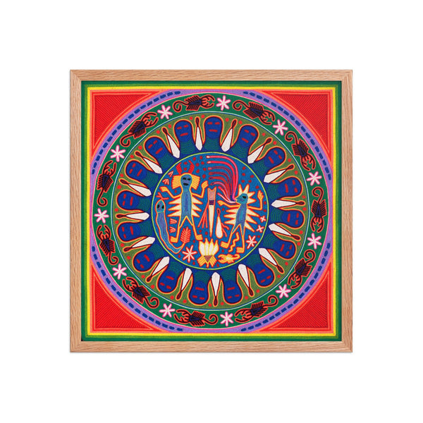Huichol Yarn Painting Print • L - 029 - Huichol Arts