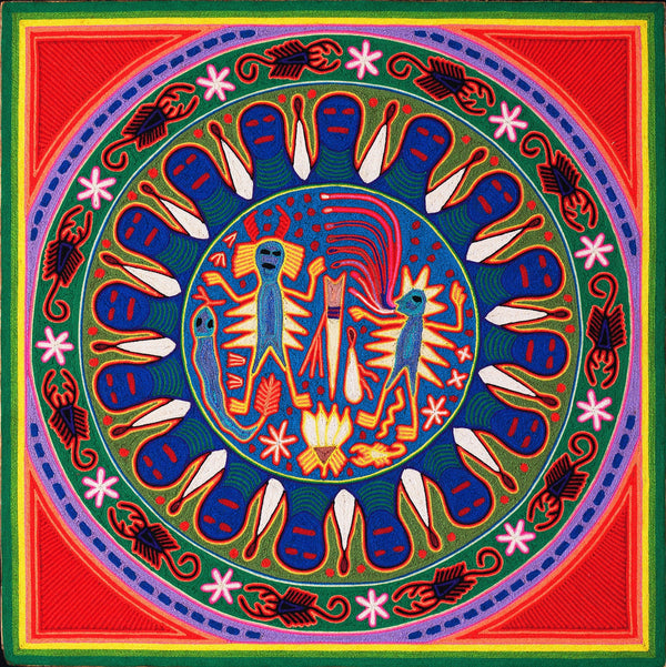 Huichol Yarn Painting Print • L - 029 - Huichol Arts