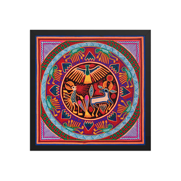 Huichol Yarn Painting Print • L - 030 - Huichol Arts