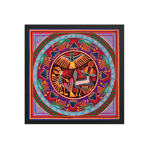 Huichol Yarn Painting Print • L - 030 - Huichol Arts