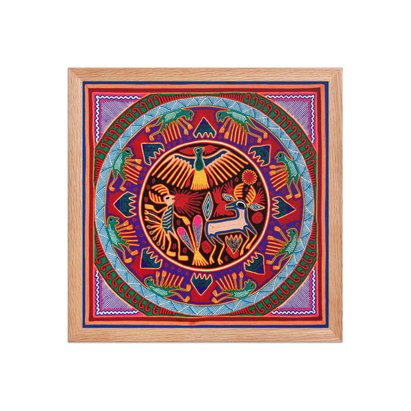 Huichol Yarn Painting Print • L - 030 - Huichol Arts