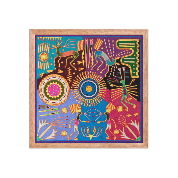 Huichol Yarn Painting Print • L - 032 - Huichol Arts
