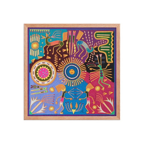 Huichol Yarn Painting Print • L - 032 - Huichol Arts