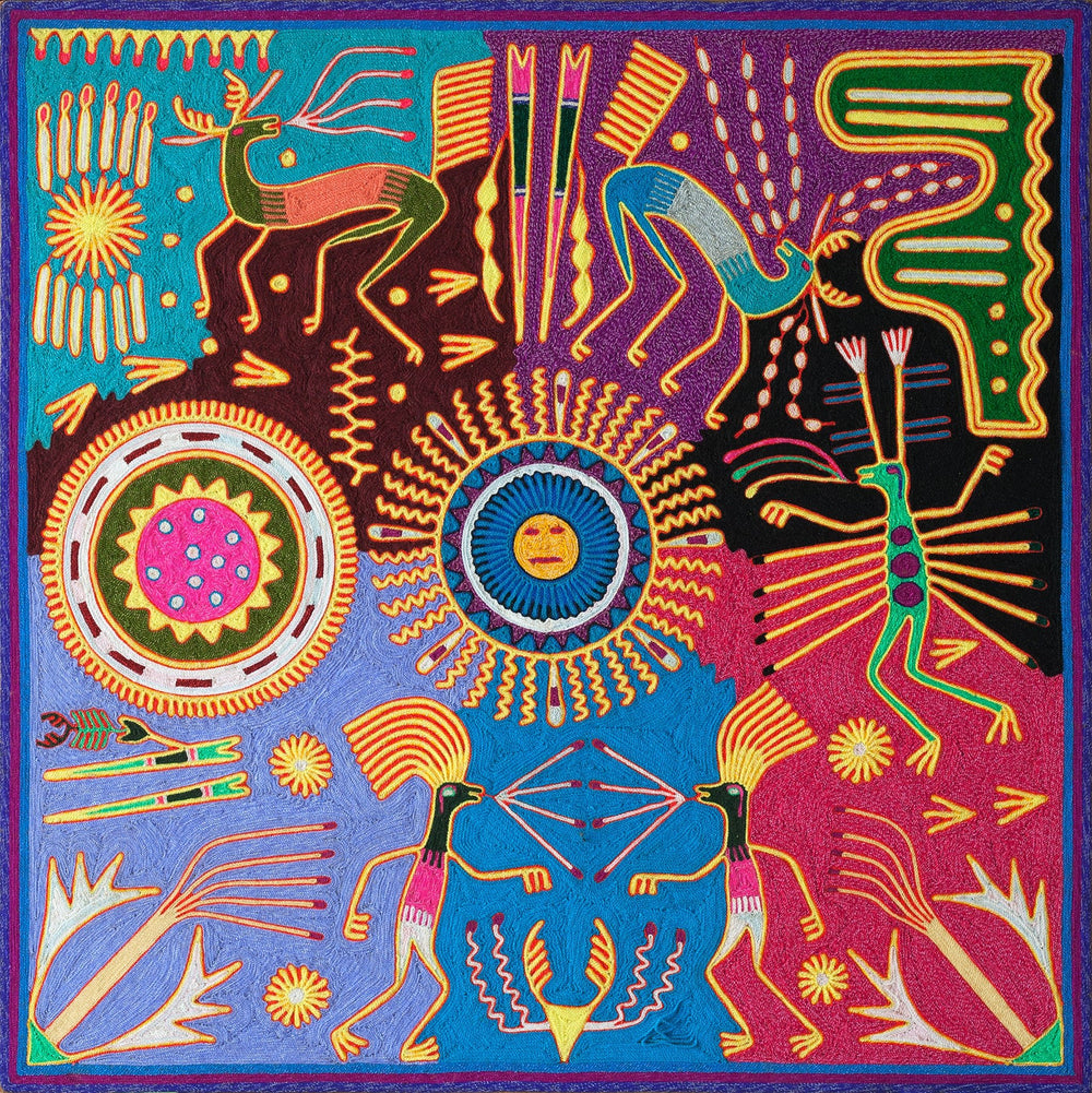 Huichol Yarn Painting Print • L - 032 - Huichol Arts
