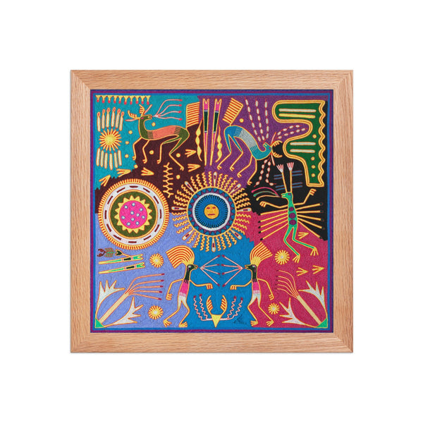 Huichol Yarn Painting Print • L - 032 - Huichol Arts
