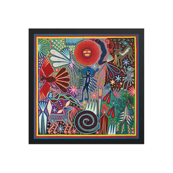 Huichol Yarn Painting Print • L - 033 - Huichol Arts
