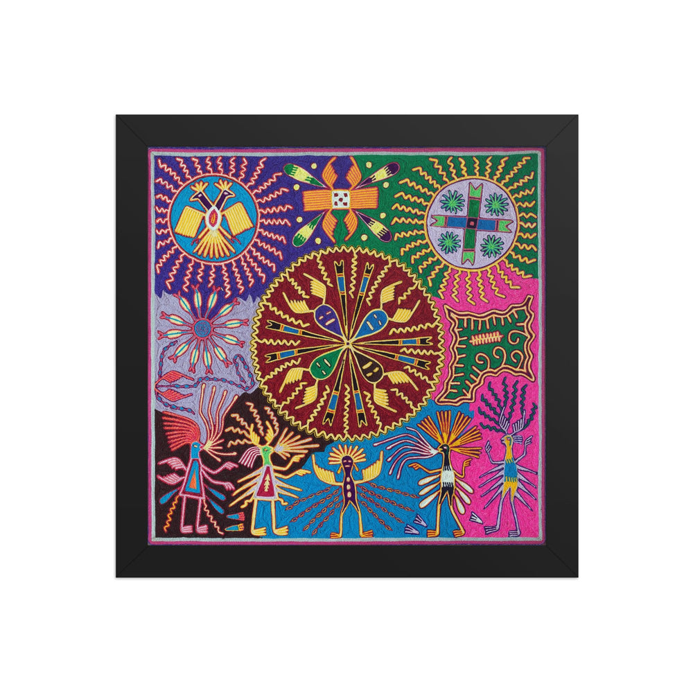 Huichol Yarn Painting Print • L - 034 - Huichol Arts
