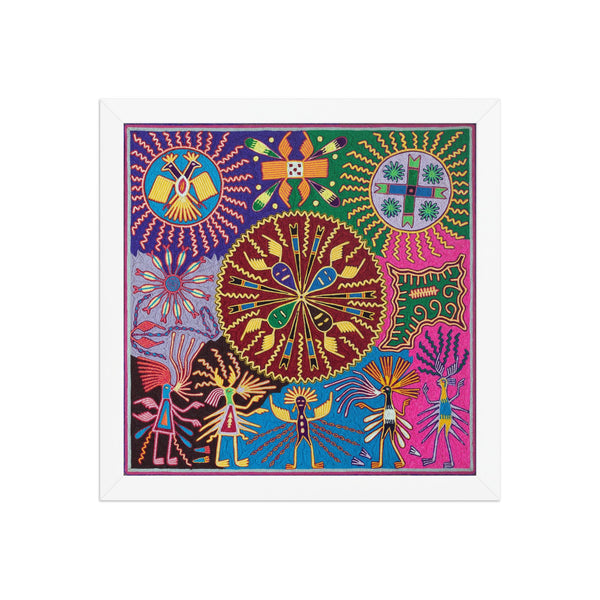 Huichol Yarn Painting Print • L - 034 - Huichol Arts