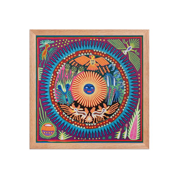 Huichol Yarn Painting Print • L - 035 - Huichol Arts