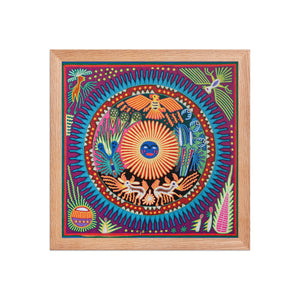 Huichol Yarn Painting Print • L - 035 - Huichol Arts
